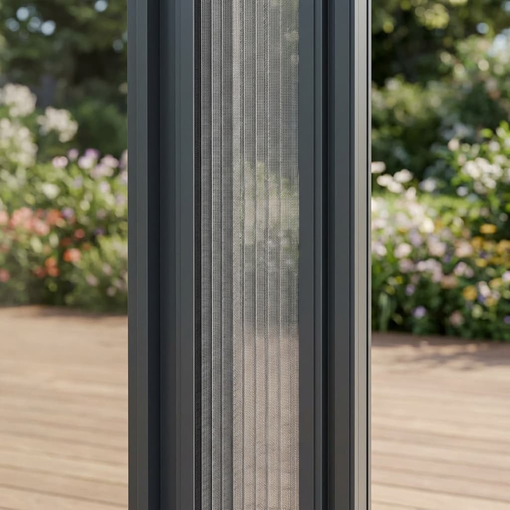 Detailaufnahme einer Insektenschutz-Plisseetür