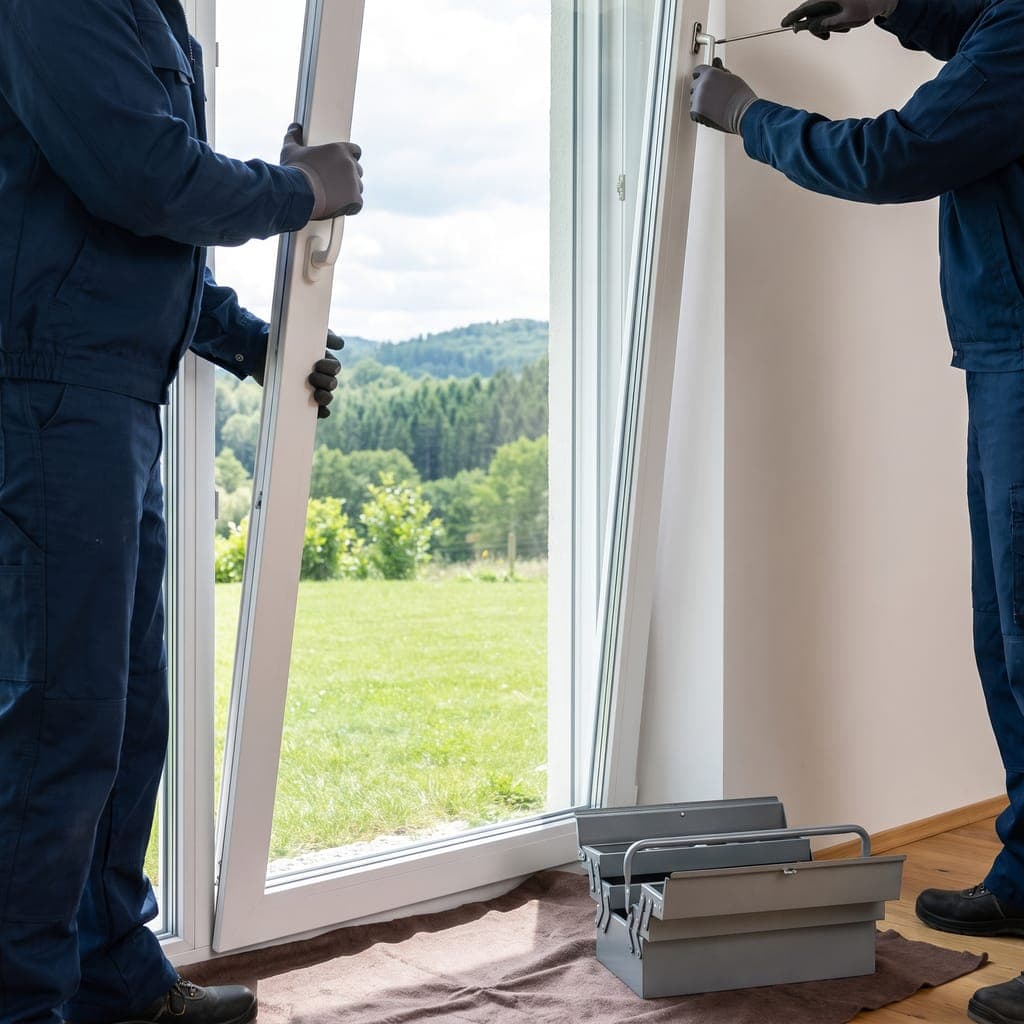 Symbolbild: Fensterreparatur an einer Terrassentür in Niederösterreich